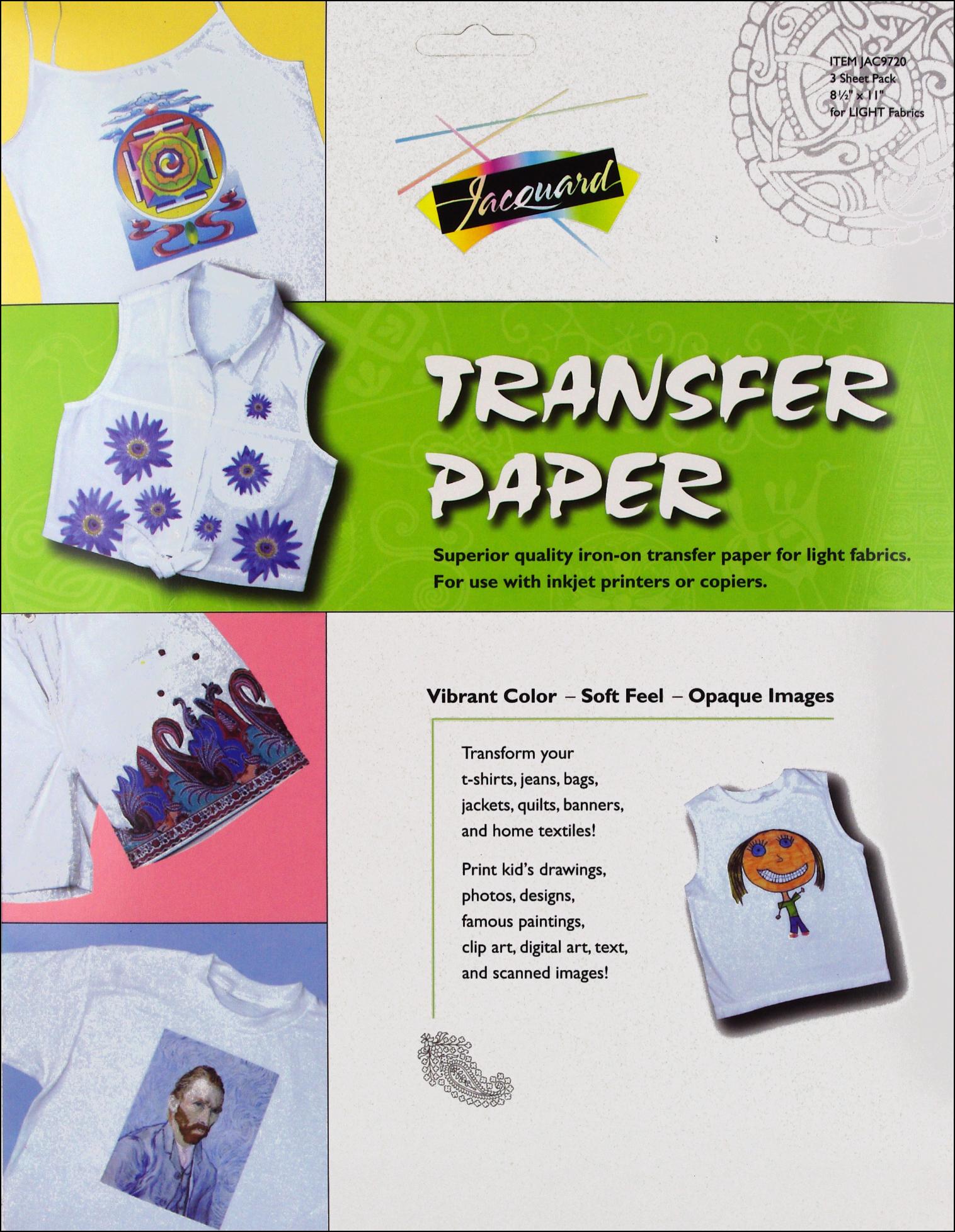 Jacquard Dark Fabric 8.5 x 11 Iron-On Transfer Paper, 3 Sheets