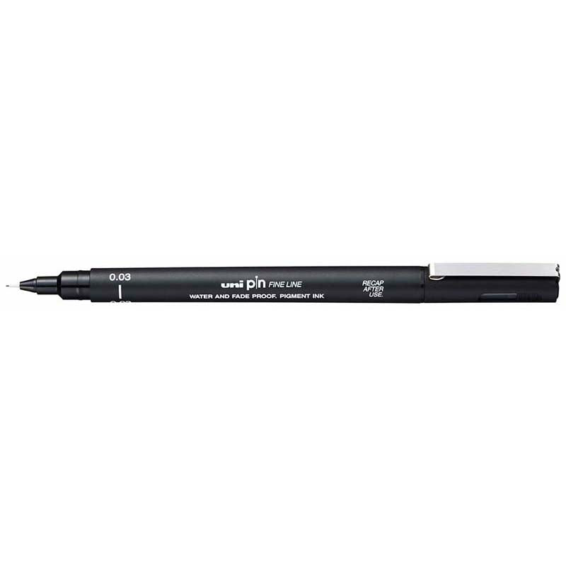 UNI-BALL PIN Drawing Pen Ultra Fine Line Marker 0.1mm Black Ink pack of 3 