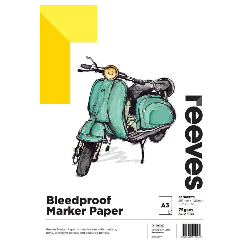 Reeves Bleedproof 75gsm 50 Sheet Marker Pads