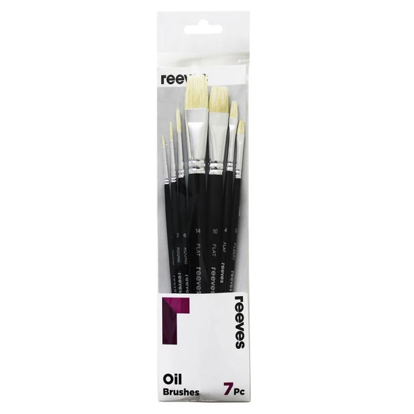 Reeves Oil Brush Hog Short Handle Pack Of 7