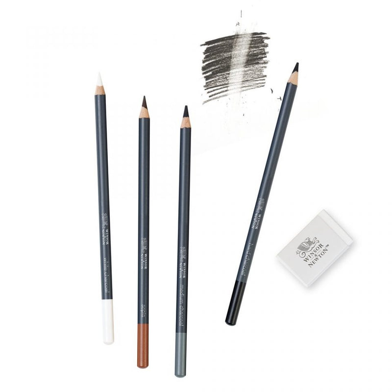 Winsor & Newton Studio Sketching Pencil Blister 4 With Eraser