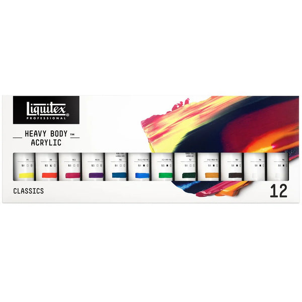 Liquitex Heavy Body Acrylic Paints - Essentials Set Of 12 x 59ml