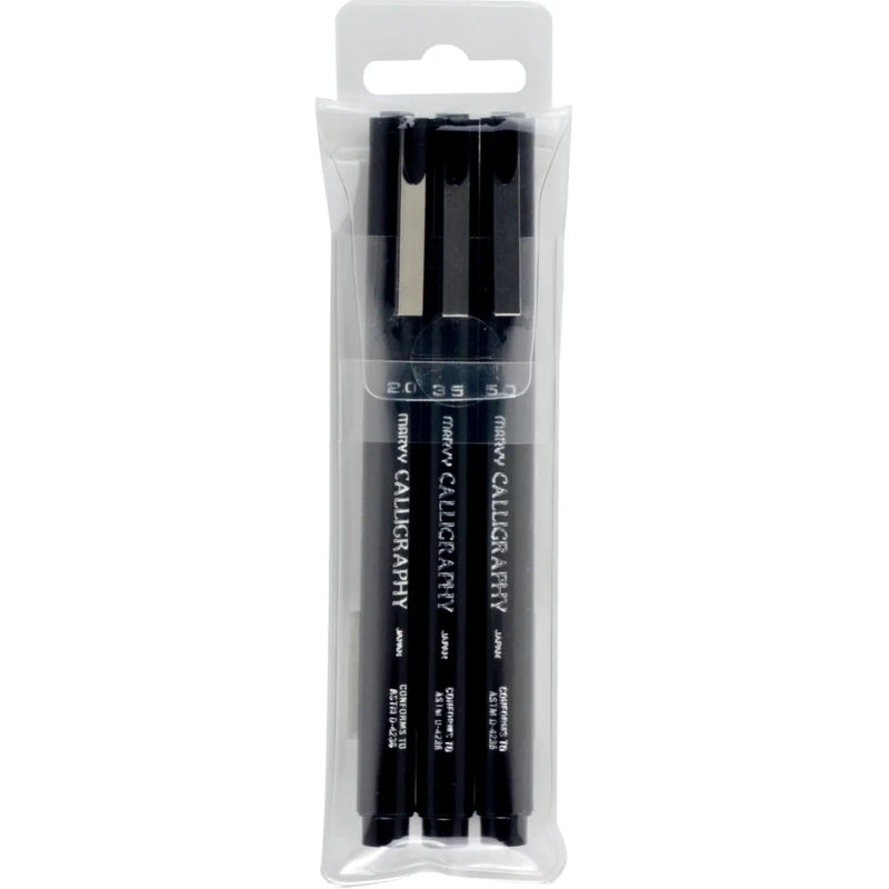 Marvy Black Calligraphy Pens Set Of 3