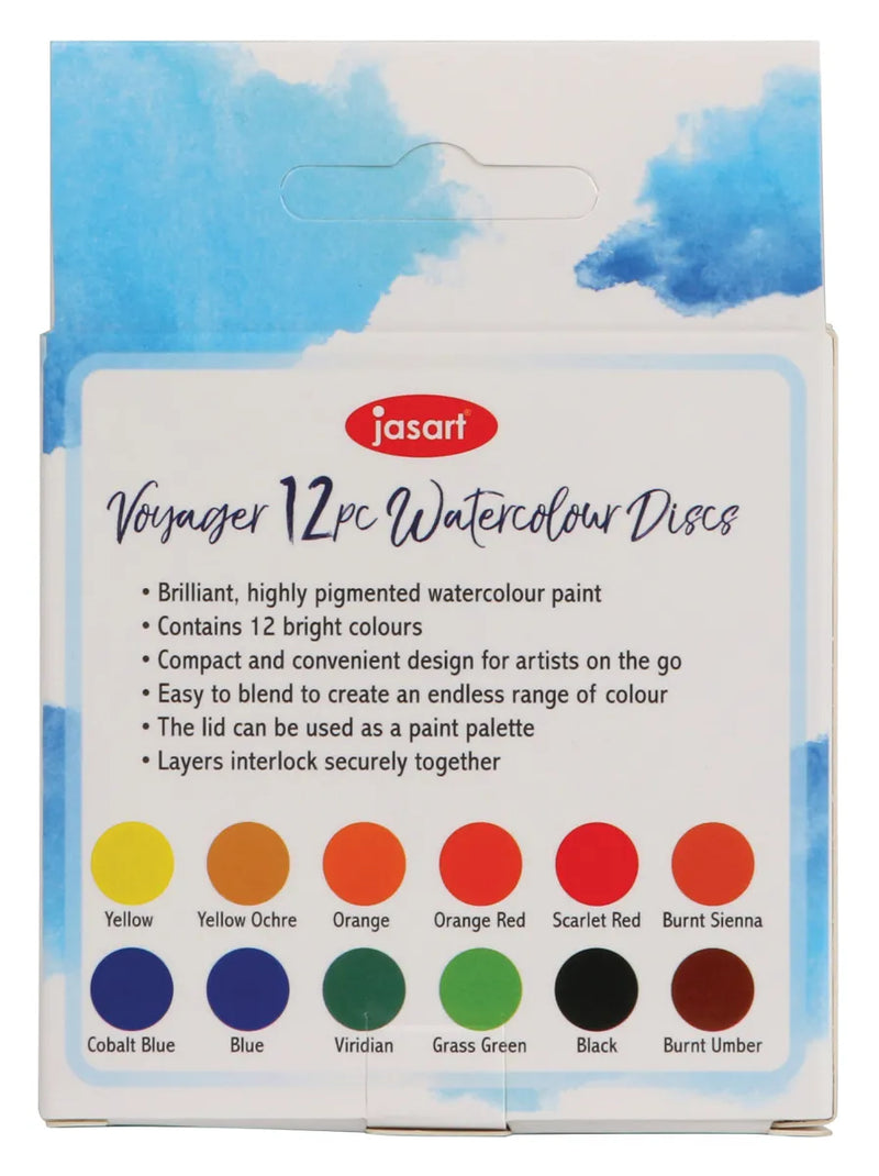 Jasart Voyager Watercolour Discs Set of 12