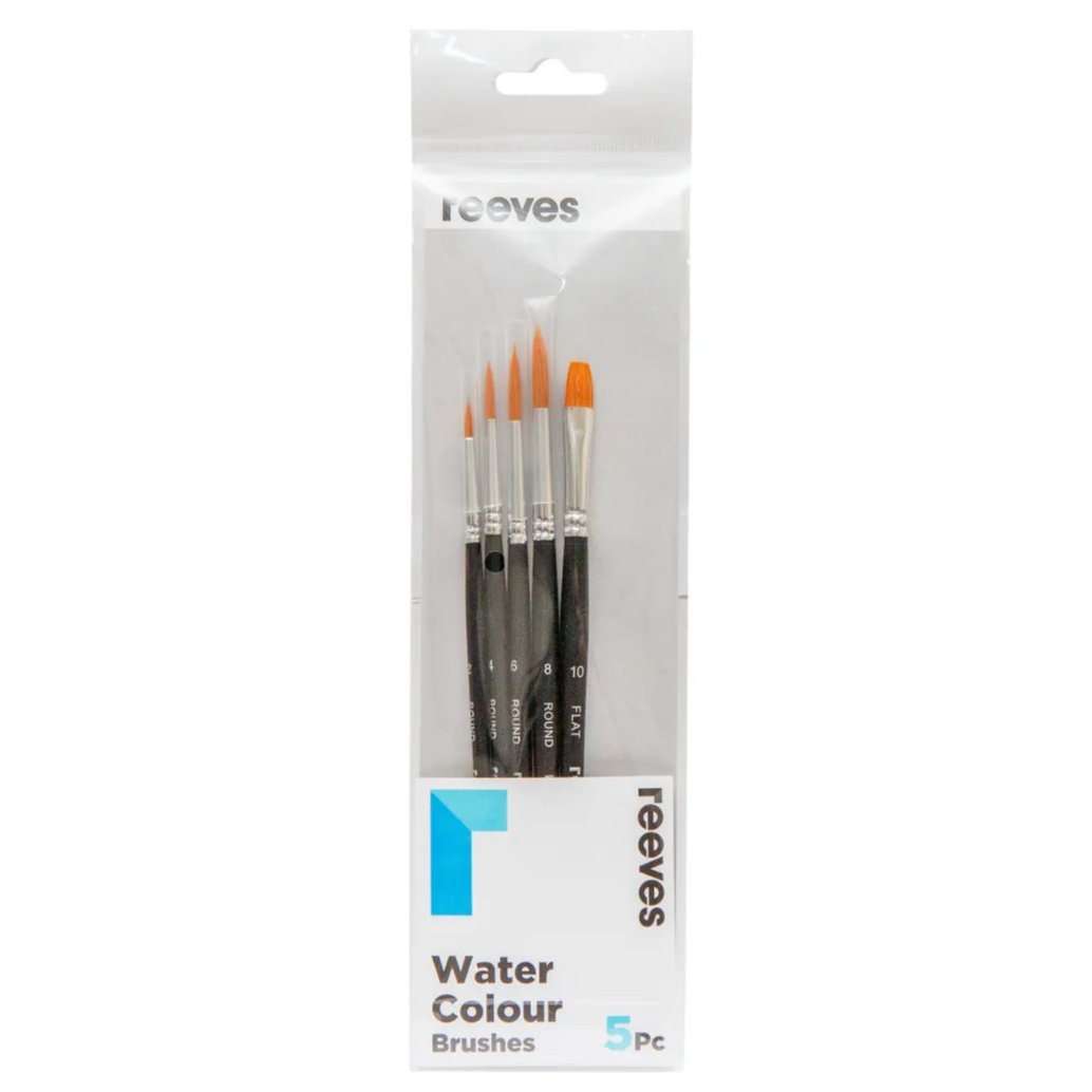 Reeves Watercolour Brushes Golden Synthetic Short Set Of 5