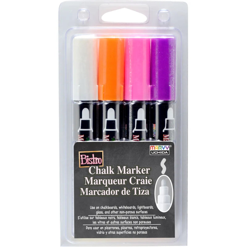 Marvy Bistro 483 Chalk Chisel Markers Sets Of 4