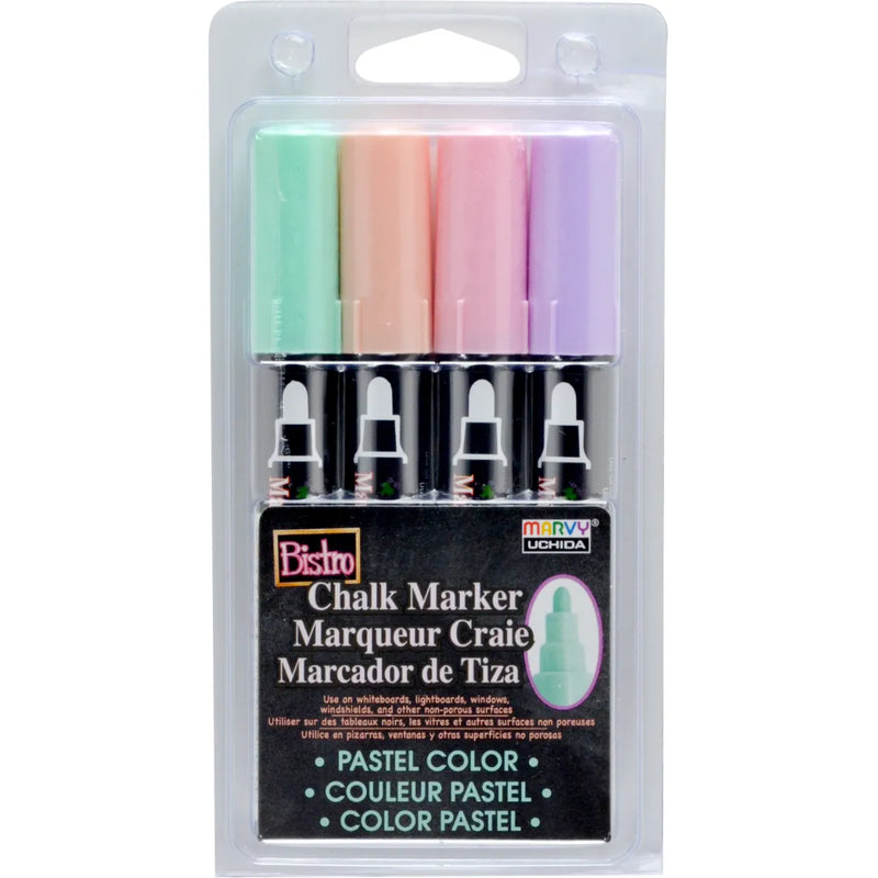 Marvy Bistro 483 Chalk Chisel Markers Sets Of 4