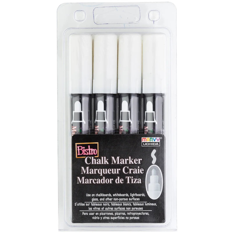 Marvy Bistro 483 Chalk Chisel Markers Sets Of 4