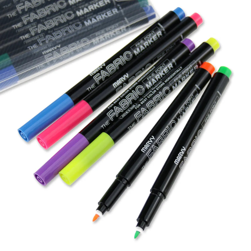 Marvy Fabric Marker Fluorescent Set Of 6