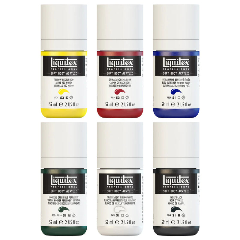 Liquitex Soft Body 59ml Acrylic Paints - Set Of 6