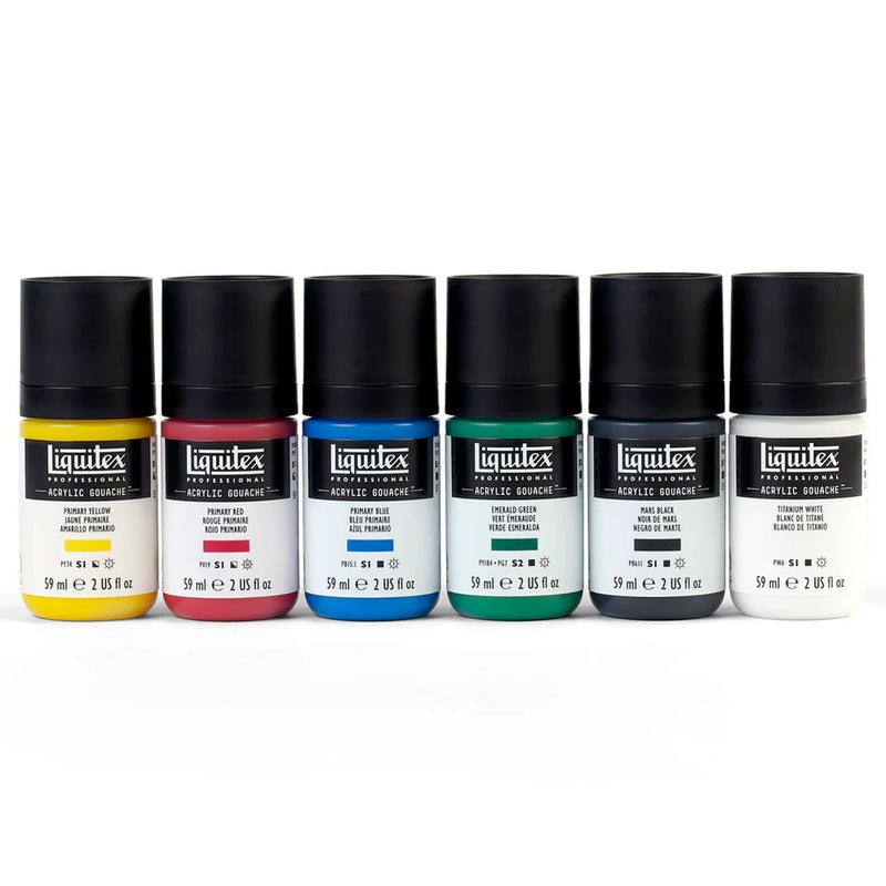 Liquitex Acrylic Gouache 59ml Paint - Set Of 6