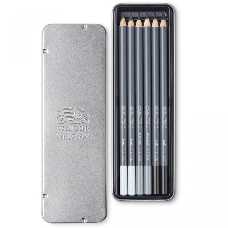 Winsor & Newton Studio Charcoal Pencil - Tin Of 6