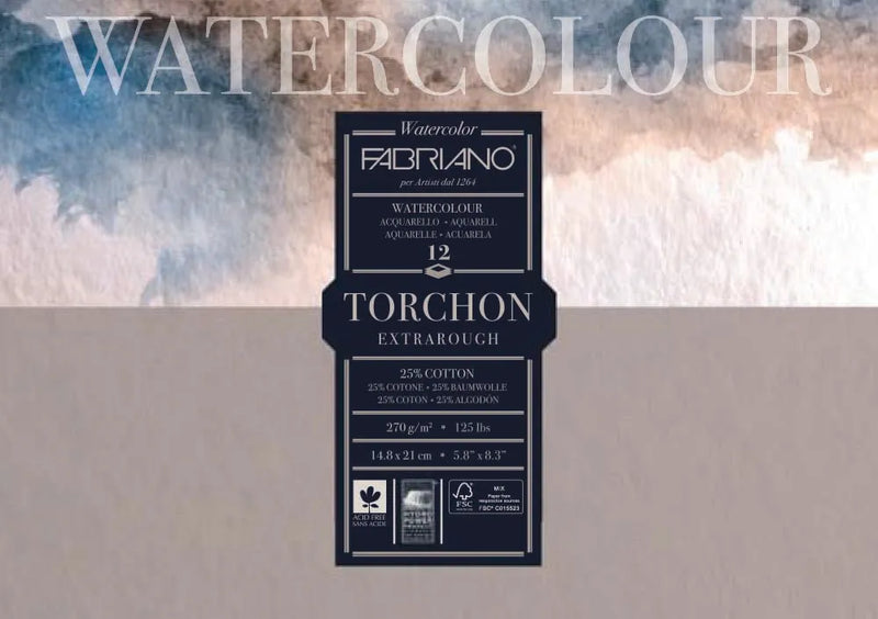 Fabriano Studio Watercolour 270gsm Rough 12 Sheet Pads