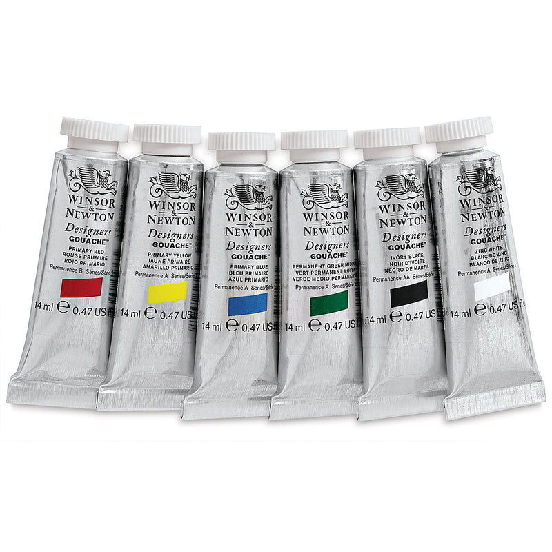 Winsor & Newton Designers Gouache Primary Set Of 6 X 14ml