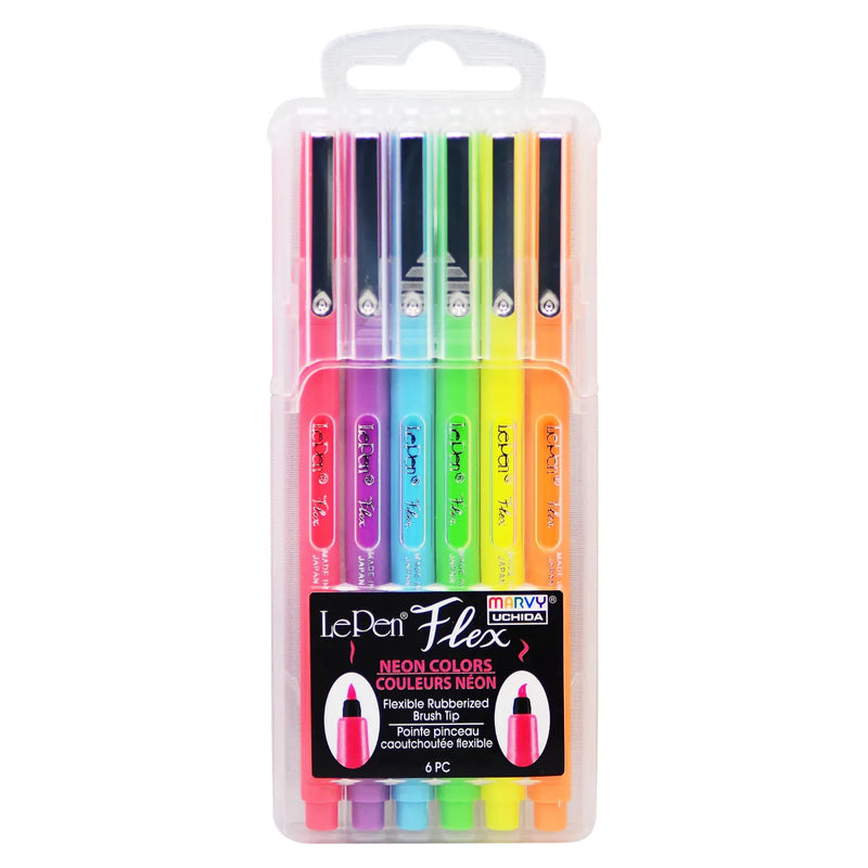 Marvy Le Pen Flex Neon Set Of 6