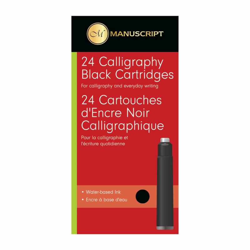 Manuscript Fountain Pen Cartridges Black Pack Of 24