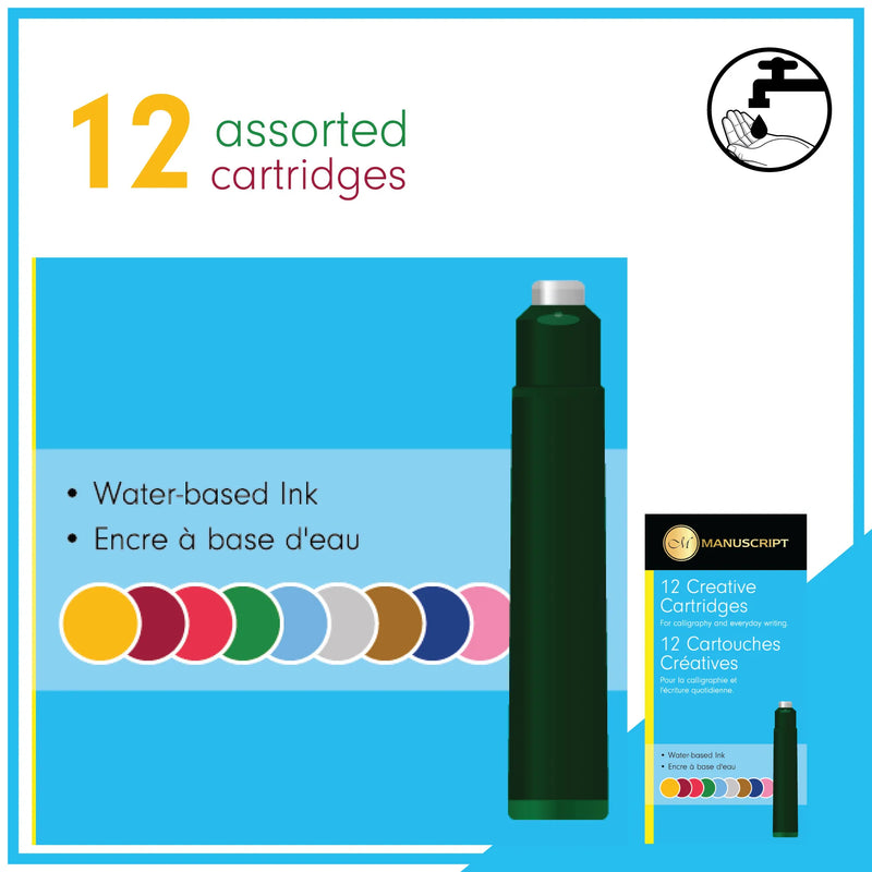 Manuscript Pen Creative Ink Cartridges Assorted Pack Of 12