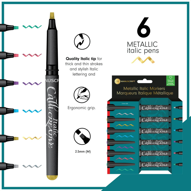 Manuscript Callicreative Metallic Markers Set Of 6