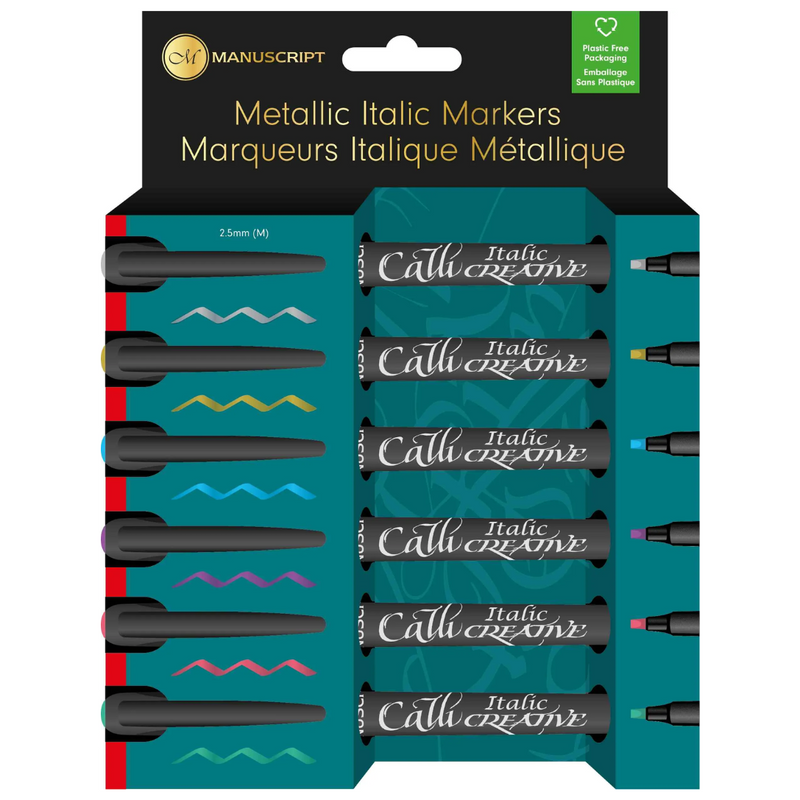 Manuscript Callicreative Metallic Markers Set Of 6