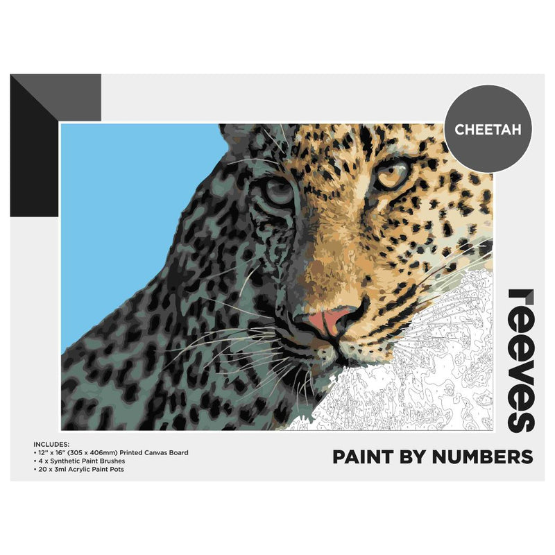 Reeves Paint By Numbers 12x16 Inch Cheetah