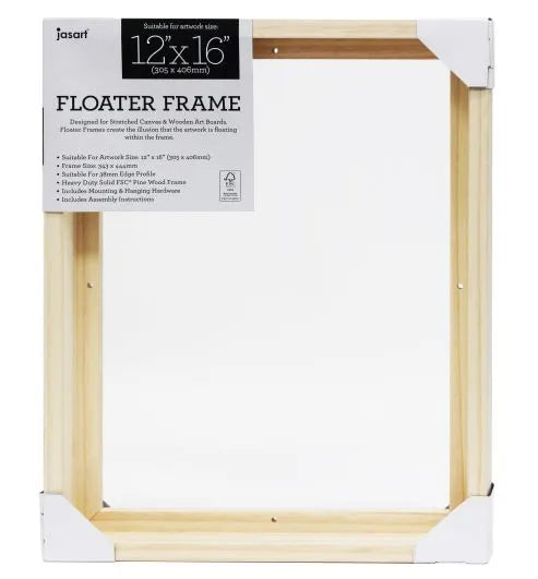 Jasart Canvas Panel Floater Frame 12X16 Inch Natural - Pack of 10