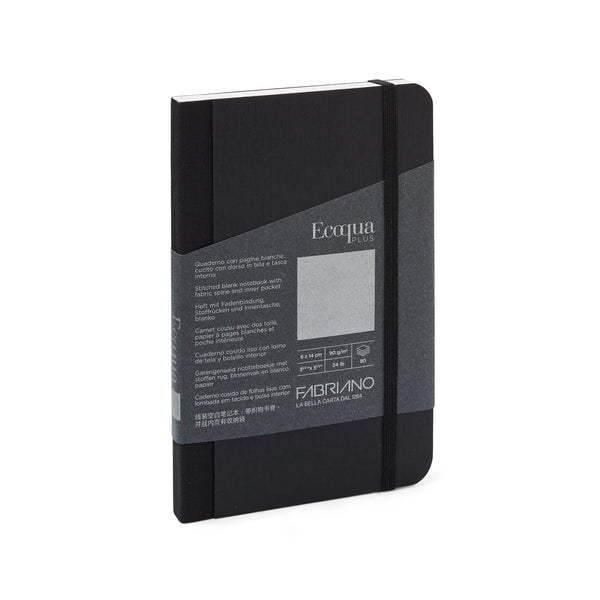 Fabriano Ecoqua Plus Fabric 90gsm Blank Black Notebooks#Size_9X14CM