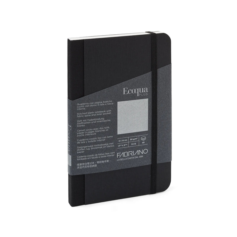 Fabriano Ecoqua Plus Fabric 90gsm Blank Black Notebooks