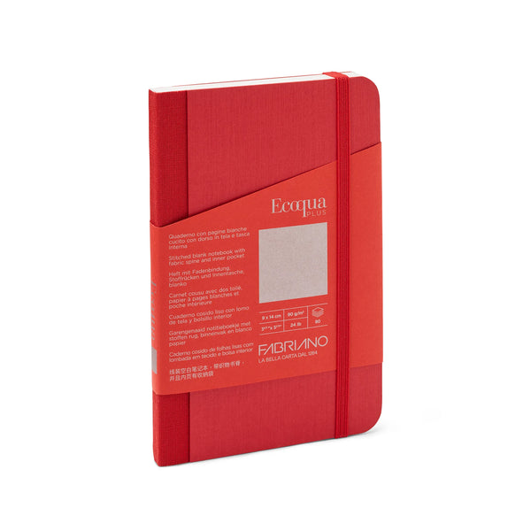 Fabriano Ecoqua Plus Fabric 90gsm Blank Raspberry Notebooks#Size_9X14CM