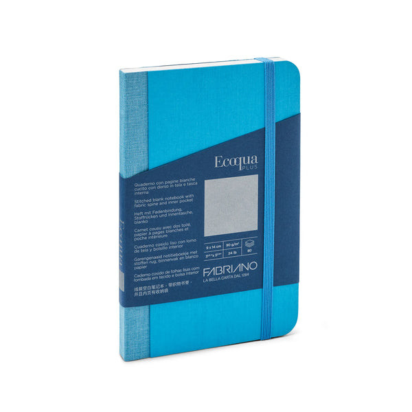 Fabriano Ecoqua Plus Fabric 90gsm Blank Turquoise Notebooks#Size_9X14CM