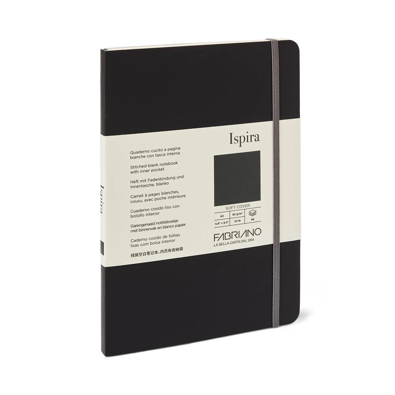 Fabriano Ispira Soft Cover 85gsm Blank Black Notebooks