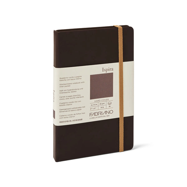Fabriano Ispira Hard Cover 85gsm Blank Brown Notebooks#Size_9X14CM