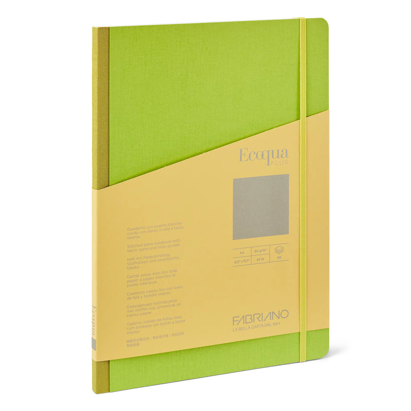 Fabriano Ecoqua Plus Fabric 90gsm Blank Lime Notebooks