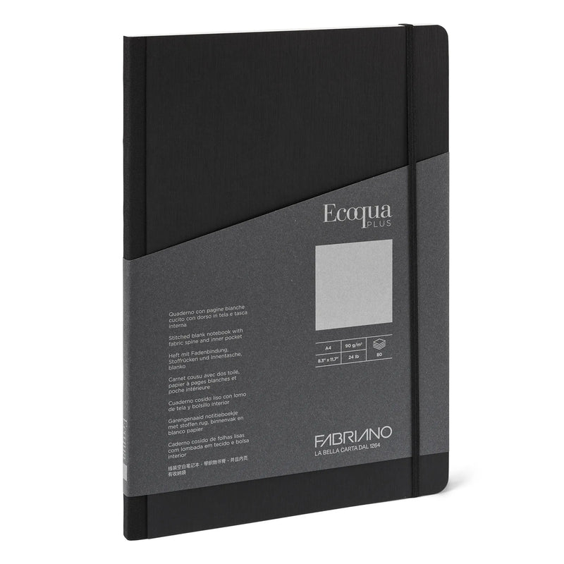 Fabriano Ecoqua Plus Fabric 90gsm Blank Black Notebooks