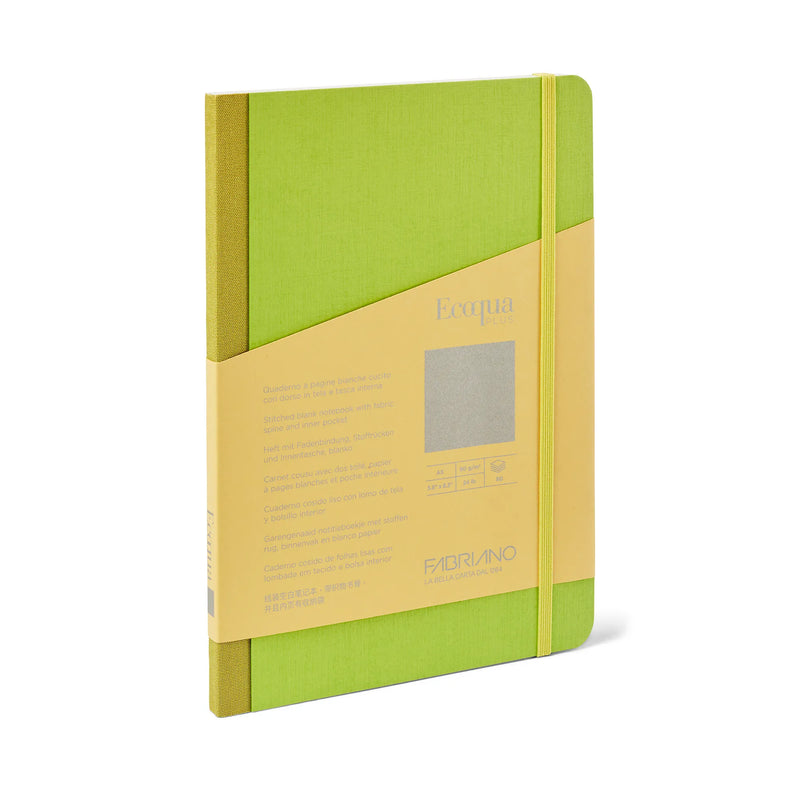 Fabriano Ecoqua Plus Fabric 90gsm Blank Lime Notebooks