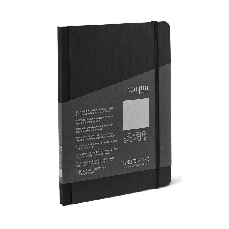 Fabriano Ecoqua Plus Fabric 90gsm Blank Black Notebooks