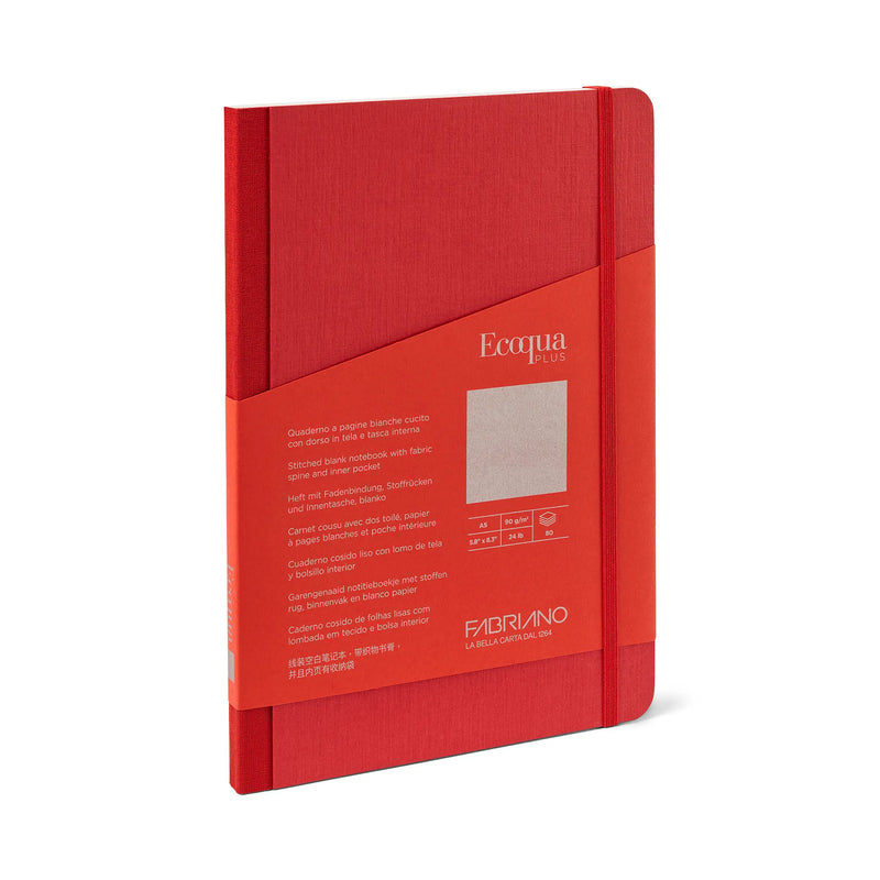 Fabriano Ecoqua Plus Fabric 90gsm Blank Raspberry Notebooks