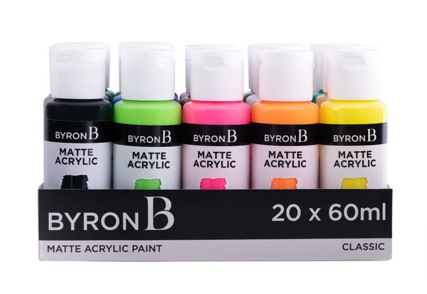 Jasart Byron Matte Acrylic 59ml Paint Set of 20 Classic Colours