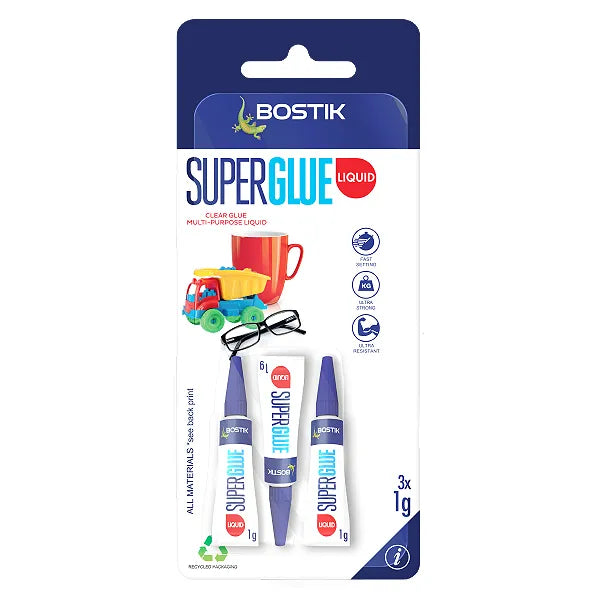 Bostik Super Glue Liquid 3 x 0.5g