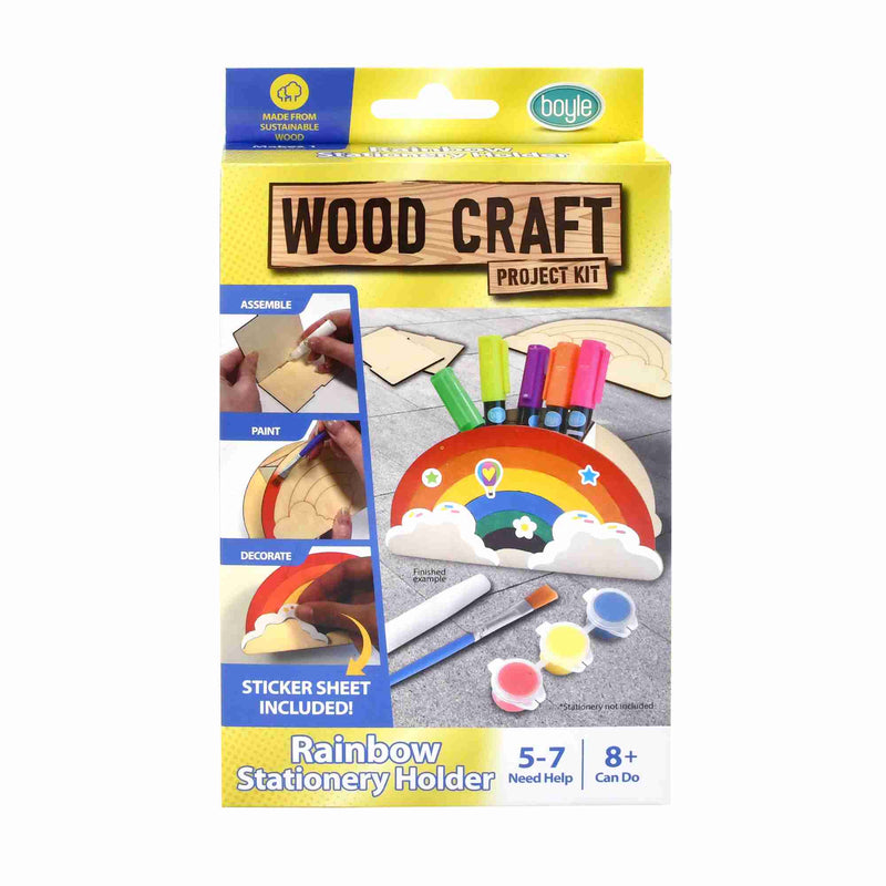 Boyle Rainbow Stationery Holder Wood Craft Project Kit