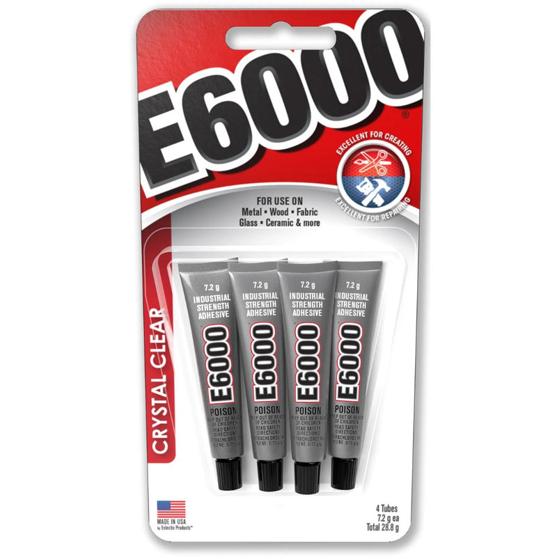 E6000 Crystal Clear Mini Glue Tubes Pack of 4 5.3ML