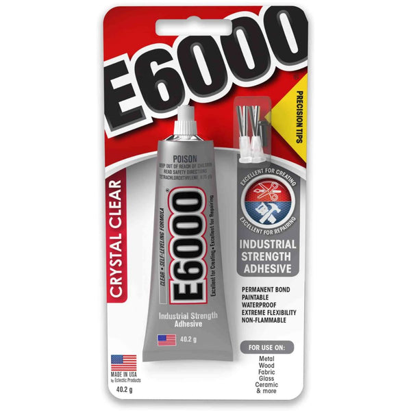 E6000 Adhesive Clear Industrial Strength with Precision Tips 29.5ML