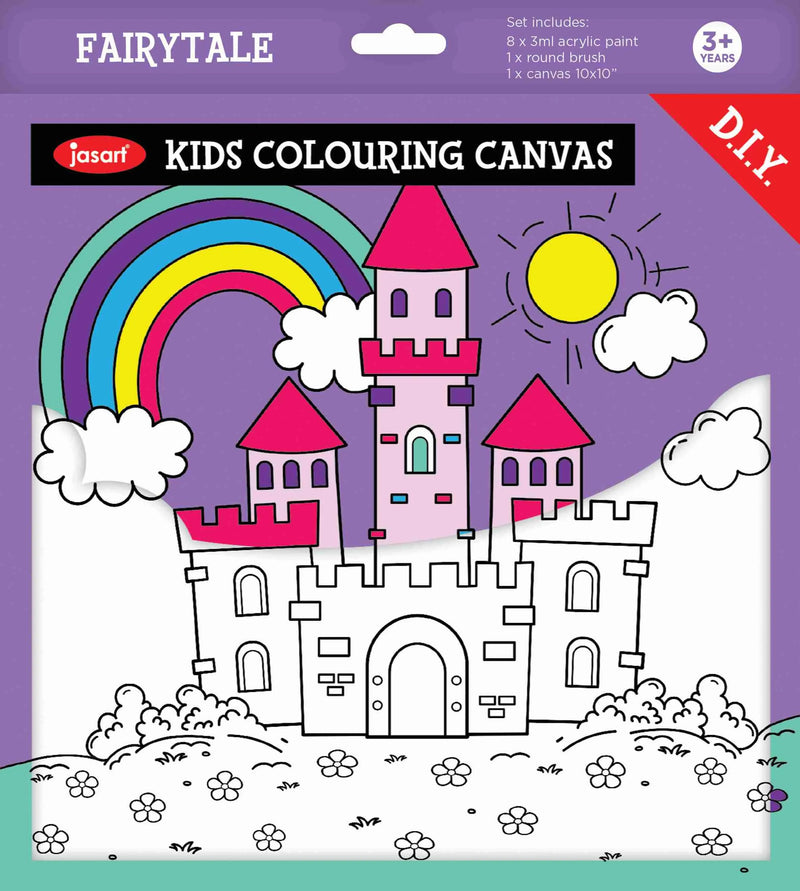 Jasart 10 X 10" Castle Colouring Canvas Set