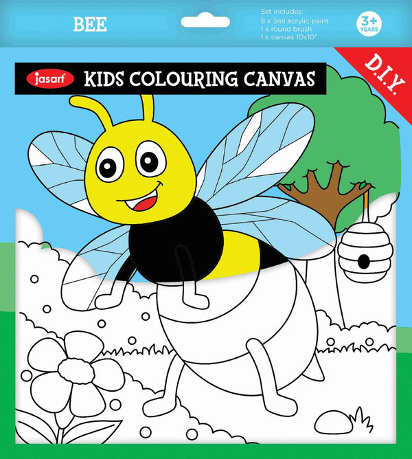 Jasart 10 X 10" Bee Colouring Canvas Set