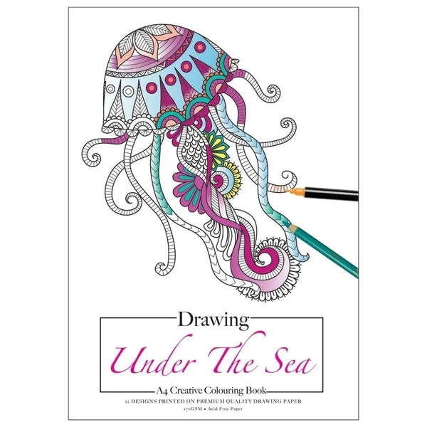 Jasart A4 12 Sheets Under The Sea Adult Drawing Book