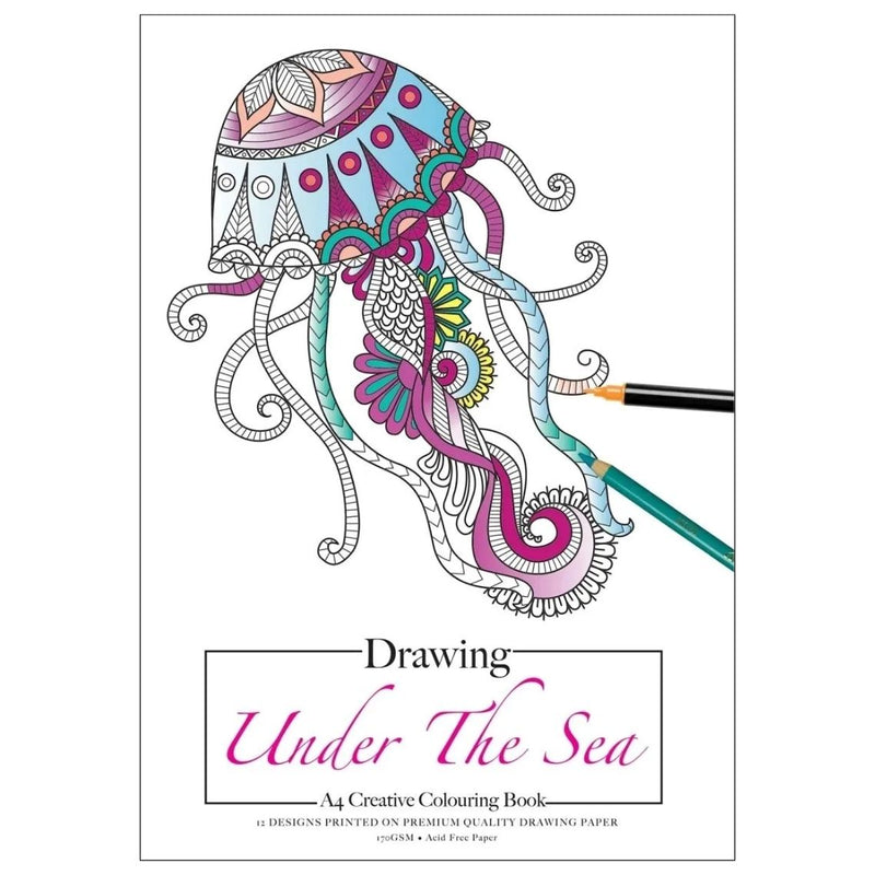 Jasart A4 12 Sheets Under The Sea Adult Drawing Book