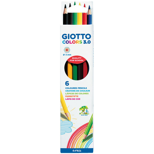 Giotto 3.0 Assorted Colouring Pencils Pack of 6