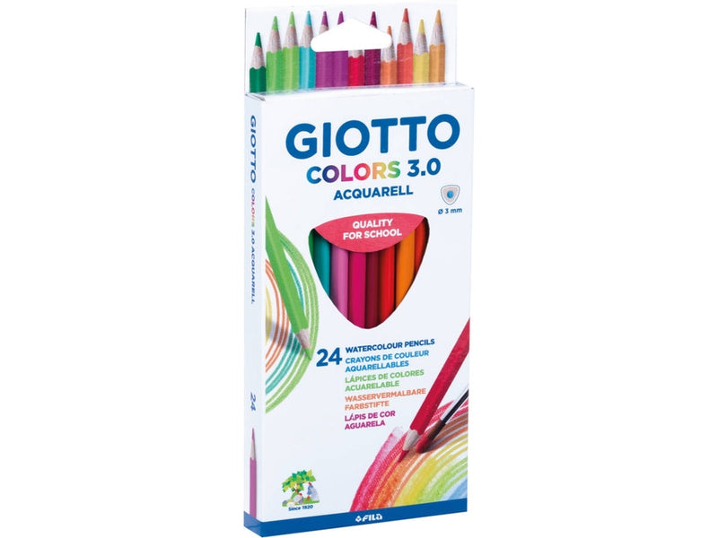 Giotto 3.0 Assorted Aquarell Colouring Pencils Pack of 24