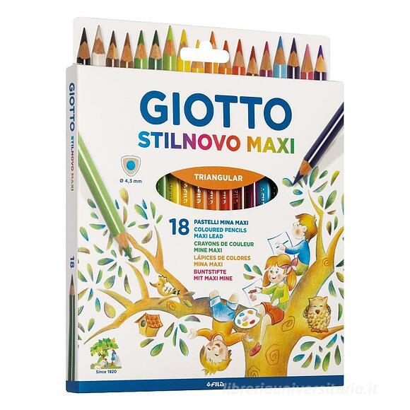 Giotto Stilinovo Maxi Triangular Assorted Colouring Pencils Pack of 18