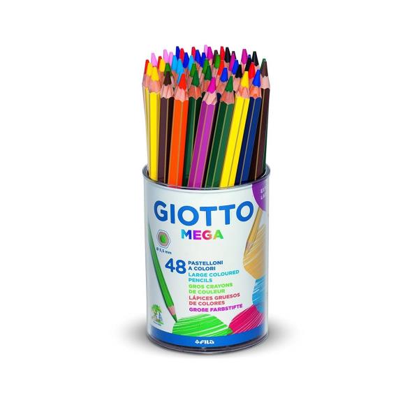 Giotto Mega Assorted Large Colouring Pencils Pot of 48