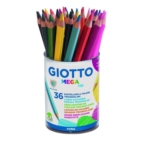 Giotto Mega-Tri Assorted Colouring Pencils Pot of 36